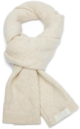 Gestrickter Schal für Damen, Merinowolle, Winter, Herren, Kaschmirschal, warm, Herbst, weich, beige, One size