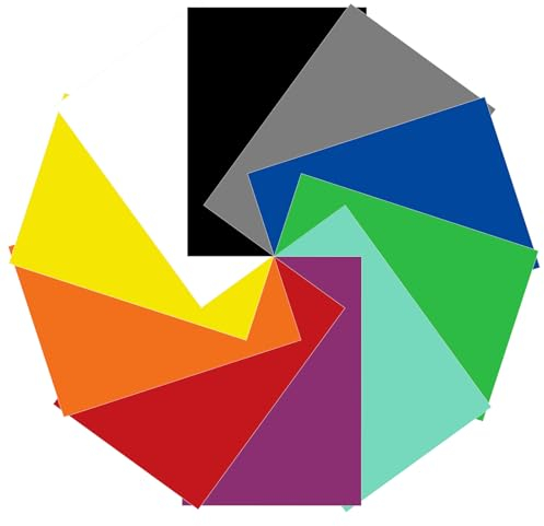 10 Pezzi Autoadesivi Adesivi in Vinile,10 Colori Trasferimento Flessibile Pellicola di Plotter Tessuti Calore per Termoadesivo Tessuti fai da te T-shirt Abbigliamento Cappelli (25 x 30.5 cm)