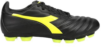 Diadora Brasil Elite 2 Lt LPU - Tacos de fútbol para niños, suelo firme, color azul, Negro -, 6 Big Kid