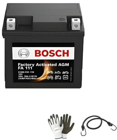 Compatible avec Honda CRF X (ME11) 250 2004 au 2017 Bosch YTX5L-BS-4 FA1110 YUASA YTX5L-BS Batterie(SLA Gel-CHARGEE PRÊTE À l'emploi) 12V/10AH pour Bricolage Moto Scooter 113X70X105MM