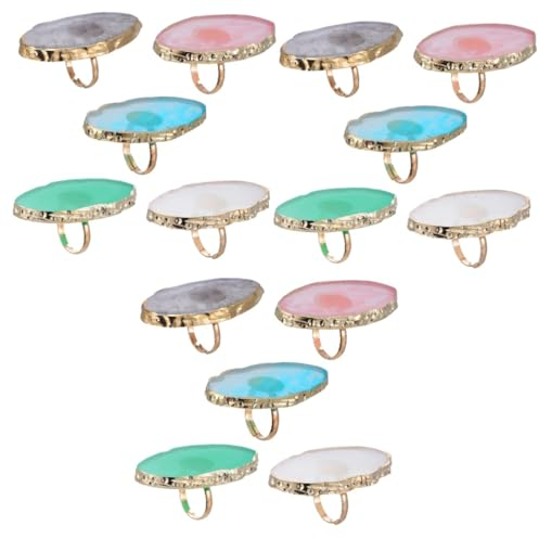 Healeved 15pezzi Palette Per Unghie Resina Con Design Agata Strumento Per Manicure e Arte Unghie Per Miscelazione Colori e Presentazione Stile Misto