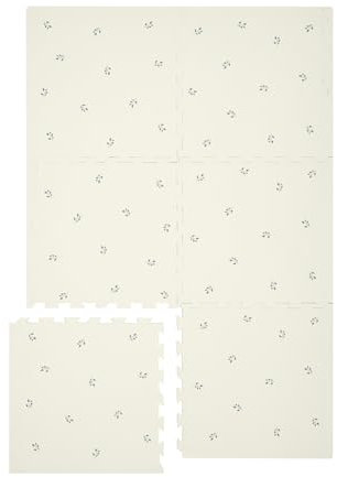 3 Sprouts - Puzzlematte Baby - Spielmatte aus Schaumstoff für Kinder, Krabbelmatte, Bodenmatte, XXL - Heidelbeere Elfenbein