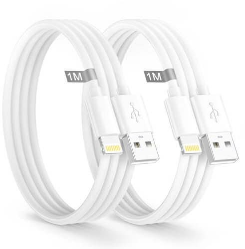 Apple MFi Certified Lightning Cable 1M 2Pack - Fast Charging iPhone Cable for iPhone 14/13/12/11 Pro Max/X/XS/XR/8/7/6/SE/iPad