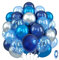 30 Stück Luftballons Blau, metallisches Silberblau und Konfetti Luftballons Set, Luftballons Geburtstag Latex Ballon für Geburtstag Hochzeit Dekoration Jubiläum