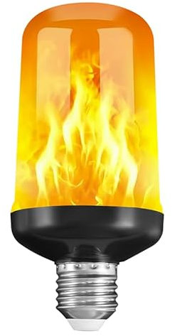Kopinma LED Flame Light Bulb, Flame Effect Light Bulb E27,Decorative Flickering Realistic Fire Lights Bulb, LED Outdoor Light Lamp for Christmas Halloween Festival Garden Decoration, Black