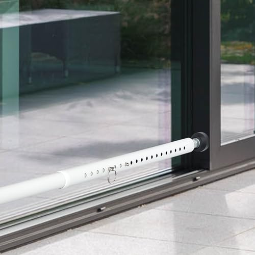 EUIJOIP Sliding Door Security Bar, 17-51 inch Adjustable Patio Door Security Bar Childproof Window Safety Bar for Apartment Bedroom Bottom of Door Heavy Duty Interior White