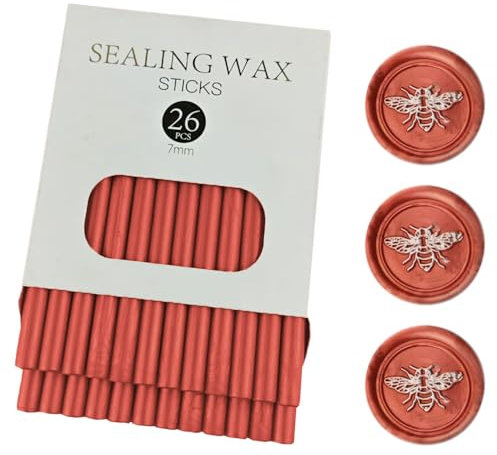 Ioggtser 26 PCS Mini Glue Gun Wax Seal Sticks for Wedding Invitations, Cards, Envelopes (New Wine Red)