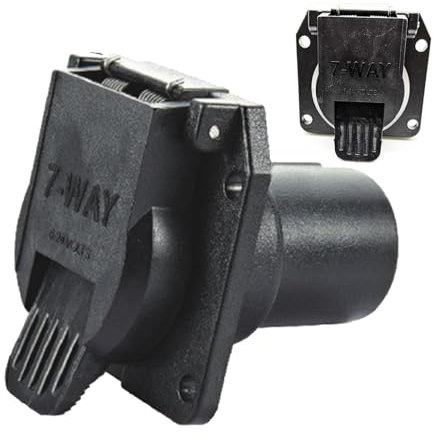 Zibeem Prise de remorque/RV à 7 Voies, Prise de remorque de RV à 7 Broches - Prise Femelle côté véhicule,Prise à 7 Voies côté véhicule côté Femelle RV de Remplacement côté véhicule