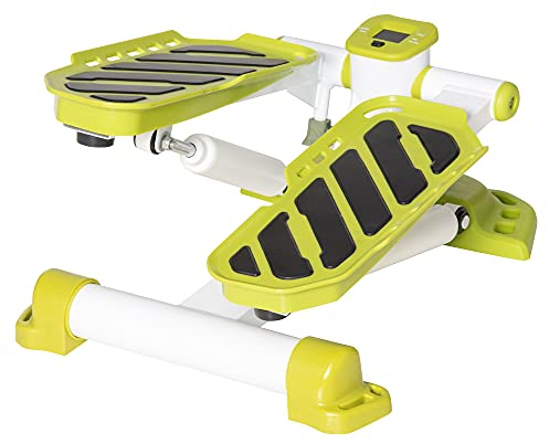 HOMCOM Mini Stepper für Zuhause, rutschfest Up-Down Stepper mit LCD-Anzeige, Stepper Hometrainer mit Zwei großen Pedalen, Stahl, Gelb
