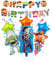 7Pcs Toy Story Inspired Foil Balloons, Theme Party Decorations, Cartoon Foil Balloons, Happy Birthday Banner, Party Supplies for Kids Boys Girls
