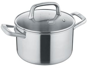 Berndes Topf Tricion Resist 20 cm, Kochtopf mit Deckel 3,9 l Volumen, für alle Herdarten inkl. Induktion, ohne Beschichtung