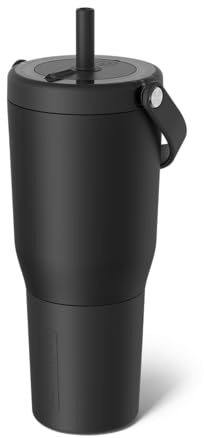 BrüMate Resa 100% Leakproof Travel Cup with Handle and Straw | Flexible SoftSip Straw | Silicone Sleeve for Durability | Stainless Steel | Cup and Water Bottle Holder for