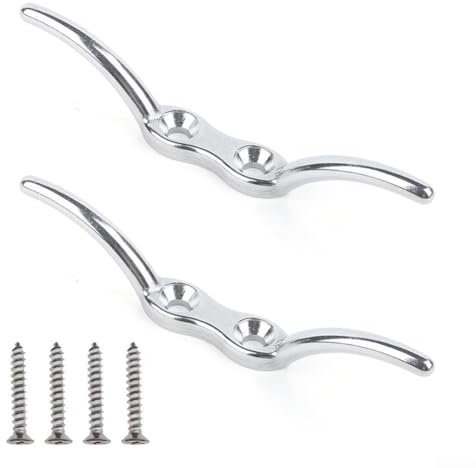 Getdoublerich Rope Cleat Hook Blind Rope Cleat Hook With Mounting Screws Cleat Hook Provides A Stable Anchor Point For Flagpoles And Ropes(1pc)