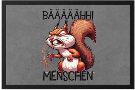 Hey!Print Bäh Menschen Heulendes Eichhörnchen Fußmatte - Lustige Geschenkidee