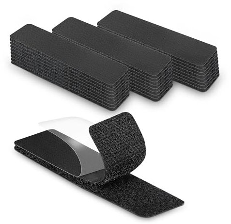 Boulton Hook and Loop Strip Tape 1x4 inch – Pack of 20 | Sticky Back Hook and Loop Tape Strip | Stick On Strips Self Adhesive Strips Fastening Hook&Loop Pads Picture Hanging Adhesion