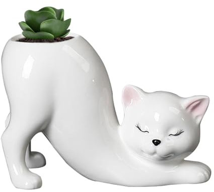 Maceta para Gatos - Maceta Tipo Gato, Lindas macetas | Florero de Escritorio para Plantas, Maceta Moderna y Creativa para Gatos, Plantas hidropónicas, decoración para el hogar, jardín y Boda