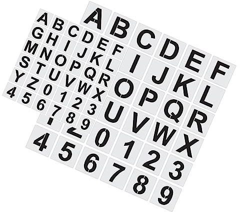 BELLIFFY 72-teilige Wiederverwendbare Buchstabenschablonen Multifunktionale Schablonen Zum Malen Für Heimwerkerbedarf Abwaschbar Kompatibel