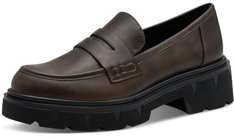 Marco Tozzi Damen Loafer Rund Elegant, Braun (Mocca), 38 EU