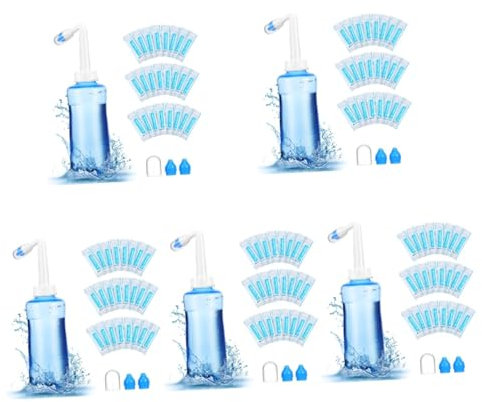 Healeved 5 Sätze Neti-topf Spülwasser Dauernebel Taubenflasche Mundband Luft Nasenentblocker Riechsalze Gel Nasenreiniger Für Babys Nasenspülung Nasenspülsalz Nasenwasserspülflasche Plastik