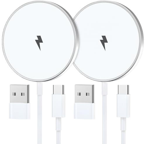 Wireless Charger iPhone 2M 2Pack,15W Mag-Safe Charger for iPhone 16/16 Pro Max/15/15 Pro/15 Plus/14/14 Plus/13/12/11/AirPods,Magnetic Wireless iPhone Charger Pad Fast Charging iPhone Wireless Charger
