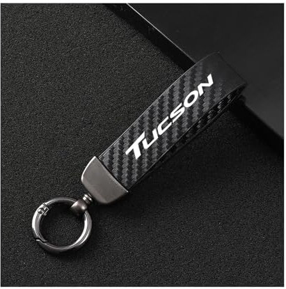 Générique Porte-CléS De Voiture pour Hyundai Tucson, Homme et Femme Porte Clef en Microfiber Cuir avec Anneau en D Pivotant à 360°,Black