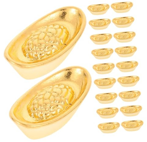 Toyvian 20stücke Mini-Barren Aus Kleine Dekorationen Legierungsbarren Miniatur-Ornamente Für Puppenhäuser Winzige Hausaccessoires Barren-Modelle Für Szenenaccessoires Mini-Dekorationen