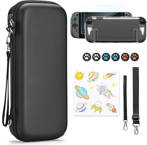 Younik Switch 2 Case Compatible with NS Switch 2 (2025), 15 in 1 Switch 2 Accessories Kit Include Switch 2 Carrying Case with 19 Game Card Slots, Protective Case for Switch 2 Console & J-Con (Black)
