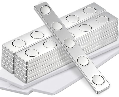 DGDUBRB, 68x10x2mm Neodym Magnete Extra Stark Mit Selbstklebend Magnete Zum Kleben, Rechteckig Magnete Klein für Magnettafel, Whiteboard, Handwerk, Magneten Starker Halt【12Stück】