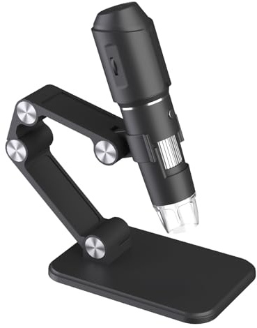 VBESTLIFE Tragbares Digitalmikroskop von WiFi 50x - 1600x Vergrößerung mit 2MP -Kamera, 8 LED -Leuchten Handheld USB Magnifier Kompatibel mit Smartphone -Computer
