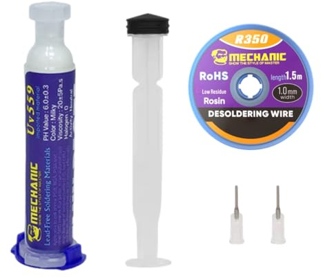PBAHAUP Treccia Dissaldante 1.5M, Flussante, Flussante No-Clean Senza Piombo A Base Di Rosin, Per Saldatura Di Telefoni, Bga, Smd, Pcb, Riparazione Elettronica