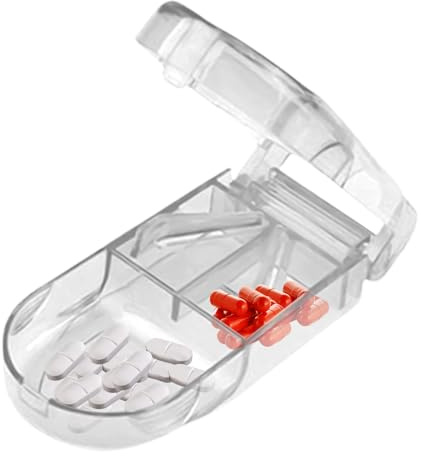 Portable Pill Cutter - Travel Tablet Splitter With Storage, User Friendly | Pill Crusher | Compact Medicine Cutter For Home Travel Daily Life Easy Use Convenient Health Medication Tool Essential