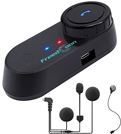FreedConn TCOM-VB Intercom Moto Bluetooth avec Radio FM, 2/3 Motards Systèms de Réduction du Bruit de Communication et Kit Main Libre Moto Avec Portée 800M Pour Interphone Universel Motocyclette