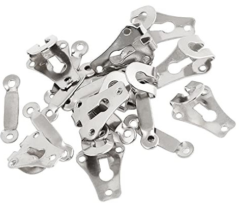 Trimming Shop 9mm Silver Hook and Bar Fastener Closures for Trousers, Skirts, Tunics, Undergarments, Sewing Clasps, Fashion Clothing, DIY Projects, Pack of 10