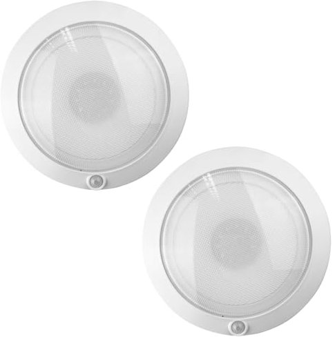 Pack de 2 bombillas Xtralite Omni grandes de 18 cm, 6 LED, luz blanca con función temporizador, batería inalámbrica con tiras de mando de 3 m, 80 lúmenes