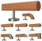 Buche Holz Treppe Handlauf Geländer Griff gerade Edelstahlhalter, Länge 30 - 500 cm aus einem Stück / zum Beispiel Länge 30 cm mit 2 gerade Halter - Enden = gefast