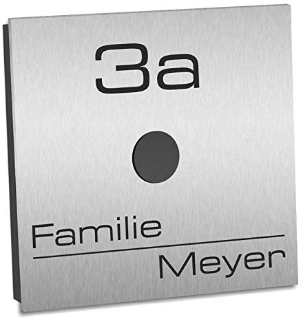 Aufputz Funkklingel Edelstahl SUPER FLACH 120x120x8mm, Design Funk Haustürklingel mit 400m Reichweite und 52 Türklingel Melodien