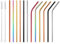 Pailles 12 pièces Paille d'acier Inoxydable 6 Couleurs Réutilisable Pailles en métal 2 pinceaux de Nettoyage pour gobelet Smoothie Yeti