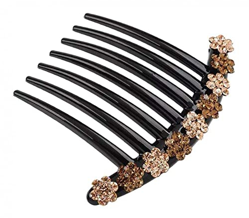 Baoblaze Damen Haarkamm Steckkamm Einsteckkamm Strass Haargesteck Haarschmuck Kopfschmuck, Champagner
