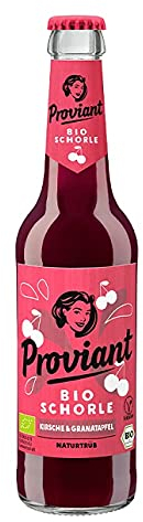 12 Flaschen Proviant Schorle Kirsche & Granatapfel naturtrüb a 0,33l Bio inc. 0.96€ MEHRWEG Pfand
