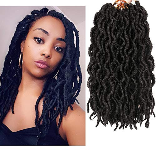 Nu Locs Lot de 6 paquets de fausses dreadlocks au crochet (20 mèches/paquet) #1B, 30,5 cm