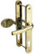 uPVC Door Handle 92mm 62mm Offset Lever Pad 210mm Fixings Sprung Pair Patio PVC Gold