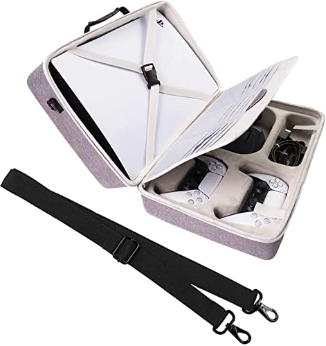 Khanka Duro Viaje Funda Case Estuche para Sony Consola Playstation 5.(Solo Estuche, Blanco