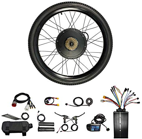 HalloMotor Leistungsstarke eBike 36V 1200W 48V 1500W 26 Zoll, 27,5Zoll, 29er Hinterrad-Umbausatz mit UKC3 Farbige Anzeige und 45A-Controller (26 Zoll Hinterrad Umbausatz Kits)