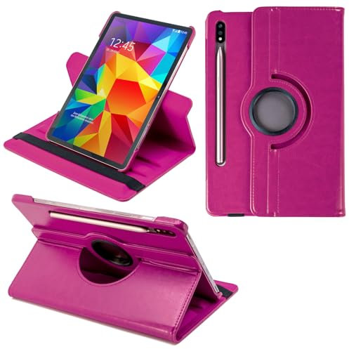 COOVY® 2.0 Etui pour Samsung Galaxy Tab S7 11.0 SM-T870 SM-T875 SM-T876 Coque de Protection Rotation 360° Smart Housse Cover Case Stand Auto Réveil/Sommeil | Rose Vif