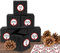 Adventino Adventskalender Set Black & Beauty aus 24 schwarzen Adventsboxen mit 24 weihnachtlichen Zahlenaufklebern „Liebevolle Botschaften“ zum Basteln und Befüllen, 10 cm