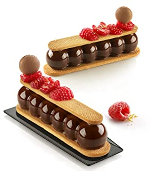 Silikomart S.r.l. Silikomart Moule en silicone Truffle Eclair 75 avec emporte-pièce