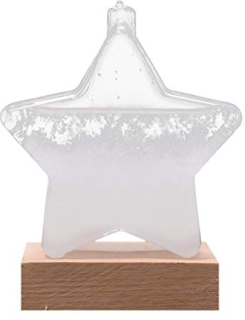 Sturmglas Wettervorhersage, Kreative Sternförmige Glasflasche, Wettervorhersage Mit Holzsockel, Für Büro, Zuhause, Desktop Dekoration, Valentinstagsgeschenk