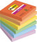 Post-it Super Sticky Notes Playful Collection, 6 Blöcken, 90 Blatt pro Block, 76 mm x 76 mm, Rot, Orange, Gelb, Grün, Blau, Violett - Extra-stark klebende Notizzettel für To-Do-Listen und Erinnerungen