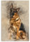 LAOAYI Deutscher Schäferhund, Sittin-Poster für Zimmer, ästhetische Dekoration, Druck, Poster, ohne Rahmen, 60 x 90 cm