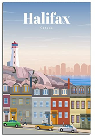 Halifax Canada Vintage Reiseposter Gemälde Poster Modern Geschenk Schlafzimmer Deko